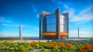 Illustration of the International Thermonuclear Experimental Reactor (ITER) with China's delivered magnetic feeder system components.
