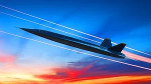 Illustration de l'avion hypersonique SR-72 "Son of Blackbird" en développement par Lockheed Martin.
