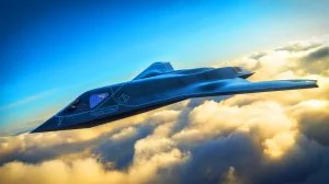 Illustration of China's latest stealth aircraft showcasing its advanced design features.