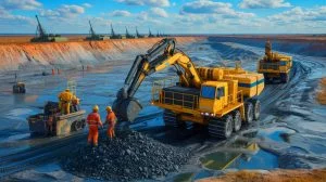 Illustration de la saisie par la Russie d'une zone riche en lithium en Ukraine et ses enjeux géopolitiques.