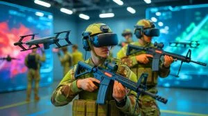 Illustration of a virtual training simulator for anti-drone rifles developed by students at Russia's Southern Federal University.