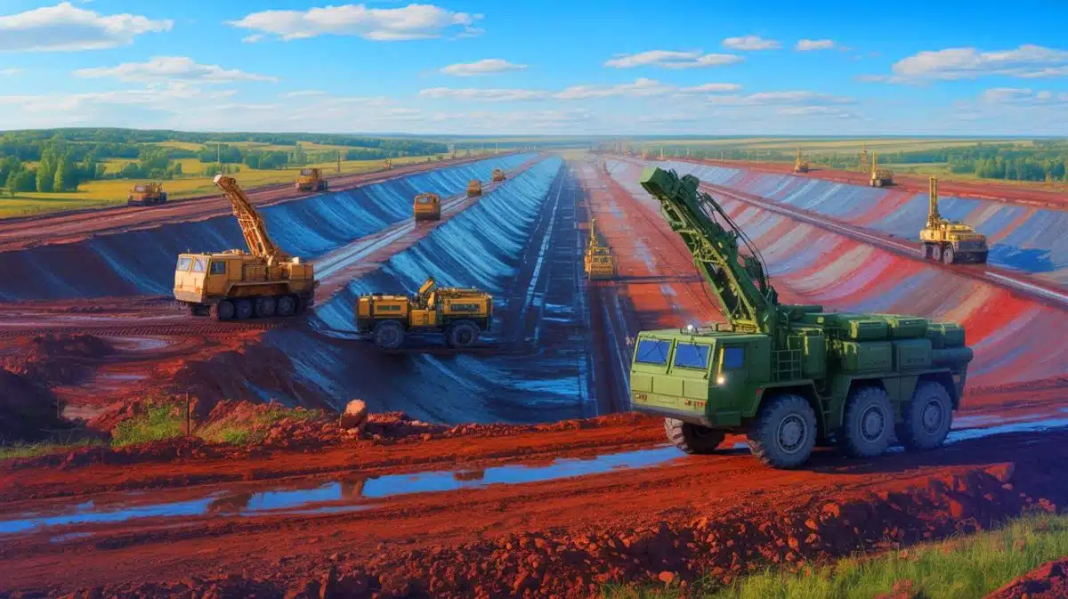 Illustration de la prise de contrôle par la Russie d'une réserve stratégique de lithium en Ukraine.