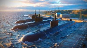 Illustration von der Nähe eines Erdbebens zu russischen nuklearbetriebenen U-Booten in der Awatscha-Bucht.