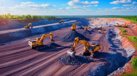 Illustration von der Kontrolle strategischer Lithiumvorkommen in der Ukraine.