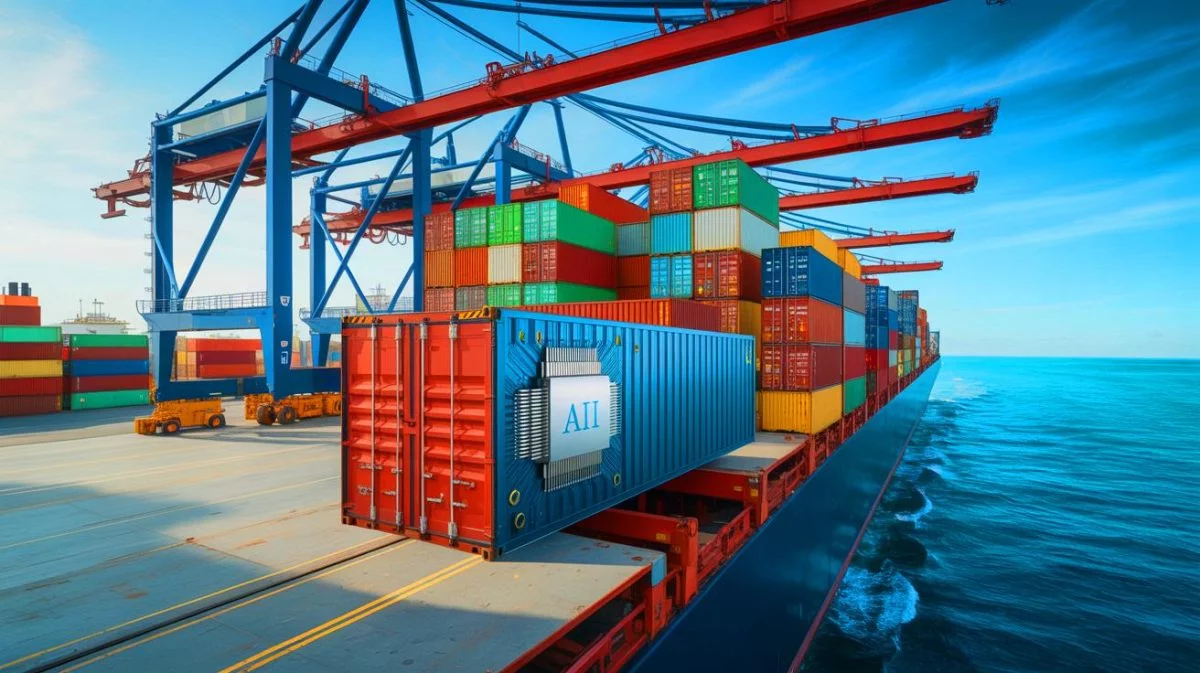 Illustration of secret location trackers embedded in AI chip shipments.