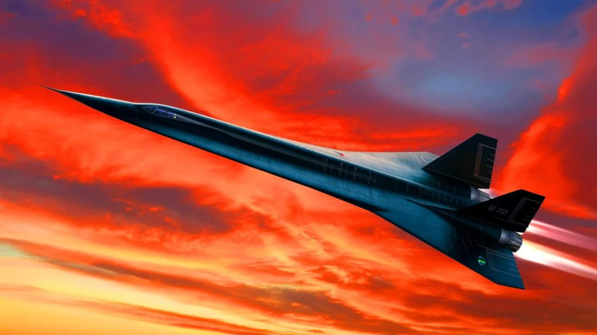 Illustration of Lockheed Martin's SR-72 "Darkstar" aircraft showcasing its hypersonic capabilities and stealth design.
