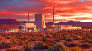 Illustration de la future implantation du réacteur nucléaire Natrium dans l'Utah soutenu par Terrapower.
