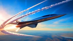 Illustration of the SR-72 "Son of Blackbird," a potential hypersonic aircraft capable of achieving speeds over Mach 6.