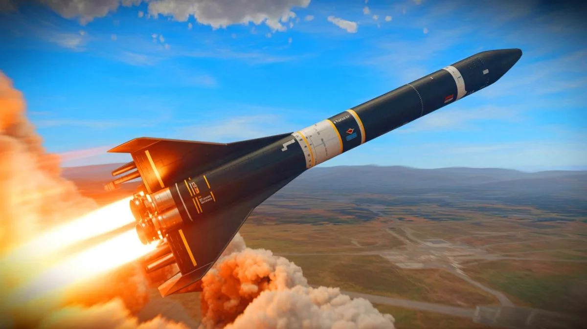 Illustration de la livraison rapide de cargos militaires par fusée dans le cadre du projet Rocket Cargo.