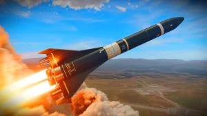 Illustration de la livraison rapide de cargos militaires par fusée dans le cadre du projet Rocket Cargo.
