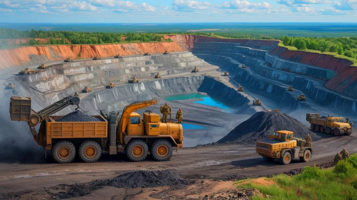 Illustration of Russia's control over a lithium-rich zone in Ukraine's Donetsk region.