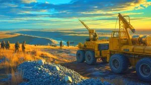 Illustration de l'occupation russe d'une région riche en lithium en Ukraine et ses enjeux géopolitiques.