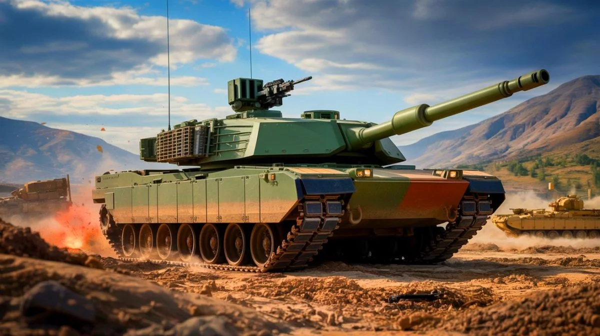 Illustration of the AbramsX tank integrating advanced technology for modern warfare.