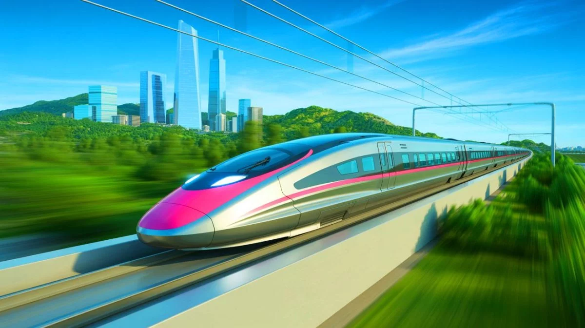 Illustration of China's new high-speed train prototype, the CR450.