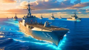 Illustration von der strategischen Neuausrichtung der US Navy zur Stärkung der maritimen Sicherheit.