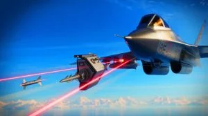 Illustration von einem Flugzeug mit dem YILDIRIM 100 Lasersystem zur Raketenabwehr.