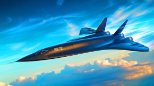 Illustration von der Entwicklung des hyperschallfähigen SR-72 „Darkstar“ in der militärischen Luftfahrt.