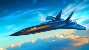 Illustration von der Entwicklung des hyperschallfähigen SR-72 „Darkstar“ in der militärischen Luftfahrt.