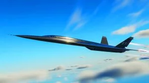 Illustration von der Hyperschalltechnologie und dem SR-72 „Darkstar“ in der militärischen Luftfahrt.