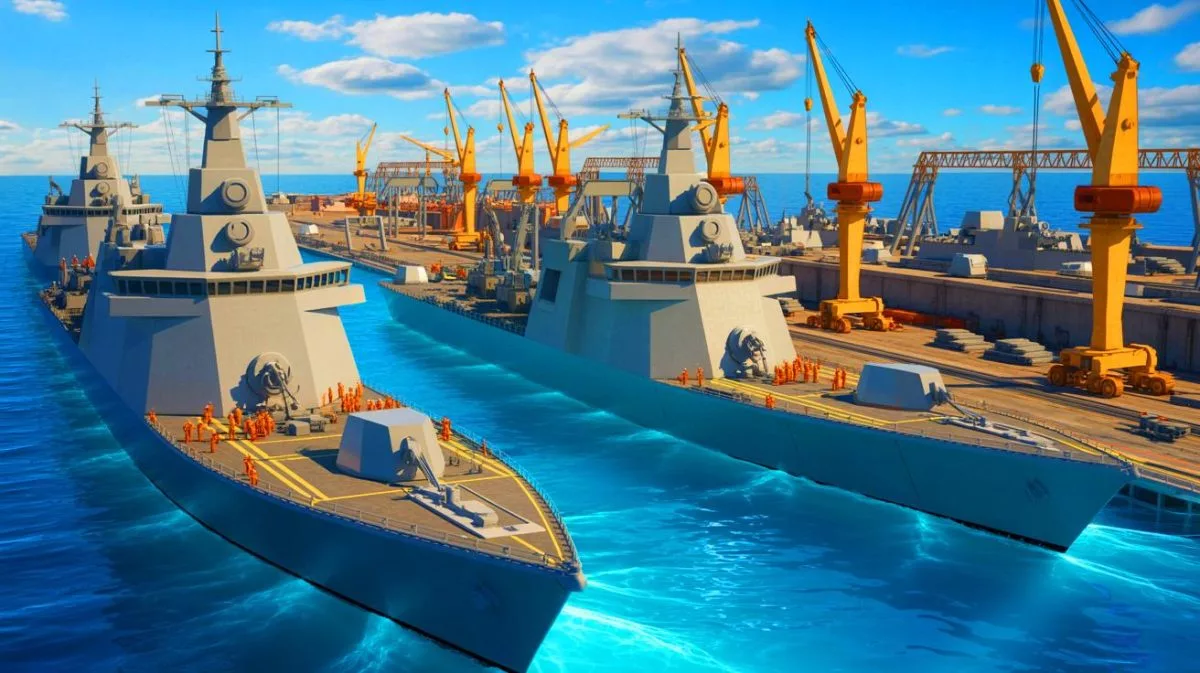 Illustration von der strategischen Herausforderung der US Navy durch Chinas maritime Expansion.