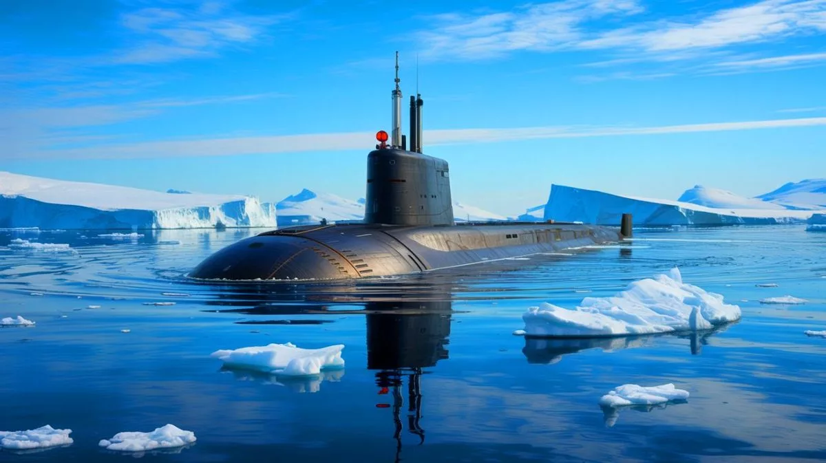 „Atom-U-Boote transportieren jetzt Erdgas“: Russland schockt mit nuklearen Unterwasser-Tankern die in 12 Tagen durch die Arktis fahren Illustration von nuklearbetriebenen U-Booten für den LNG-Transport entlang der Nordostpassage.