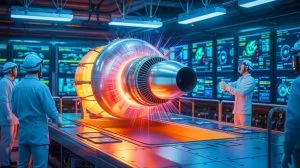 Illustration von der Entwicklung eines Hyperschall-Motors mit obliquer Detonation.