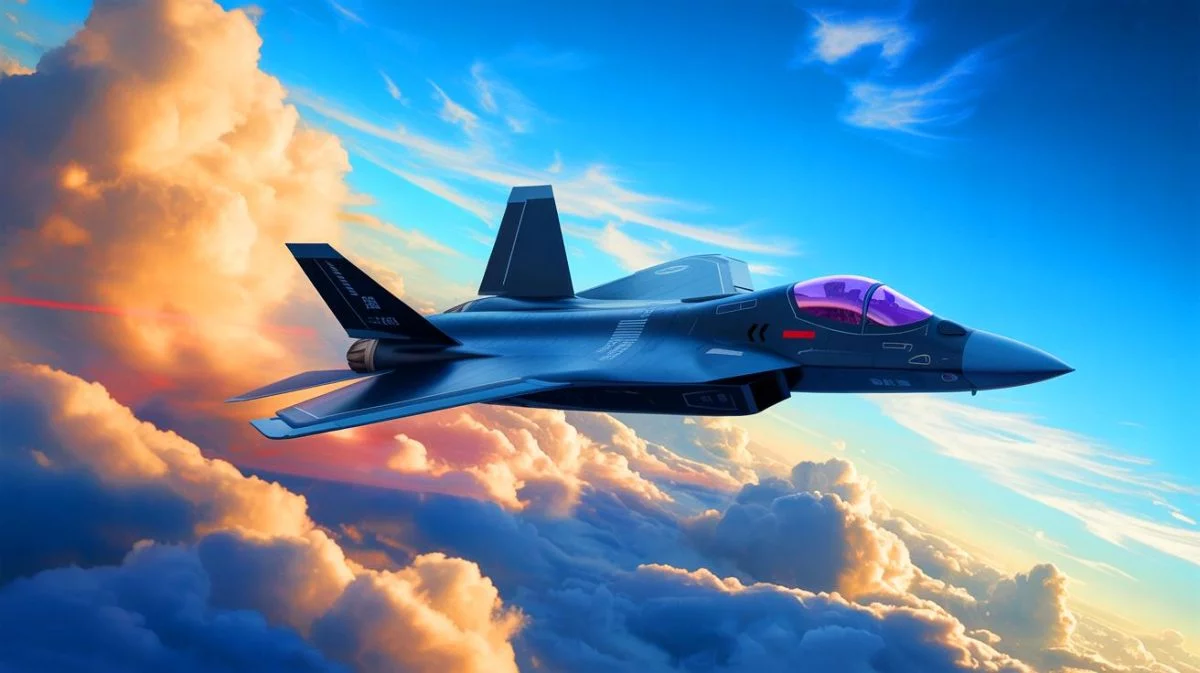 Illustration von Chinas neuem Stealth-Kampfflugzeug in der Erprobung.