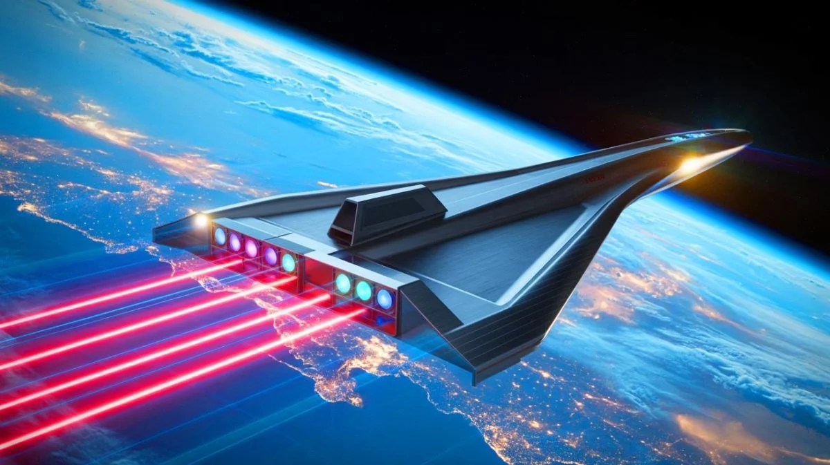 Illustration von der X37-B-Mission der U.S. Space Force zur Erprobung von Laserkommunikation und Quantensensorik.