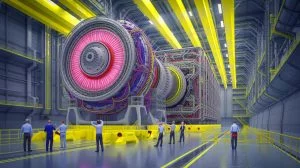 Illustration von internationaler Zusammenarbeit im ITER-Fusionsenergieprojekt.