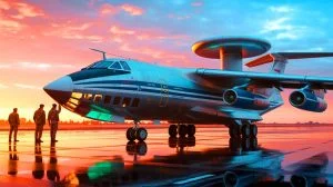 Illustration von der Einführung des nordkoreanischen Überwachungsflugzeugs auf Basis des russischen Il-76.