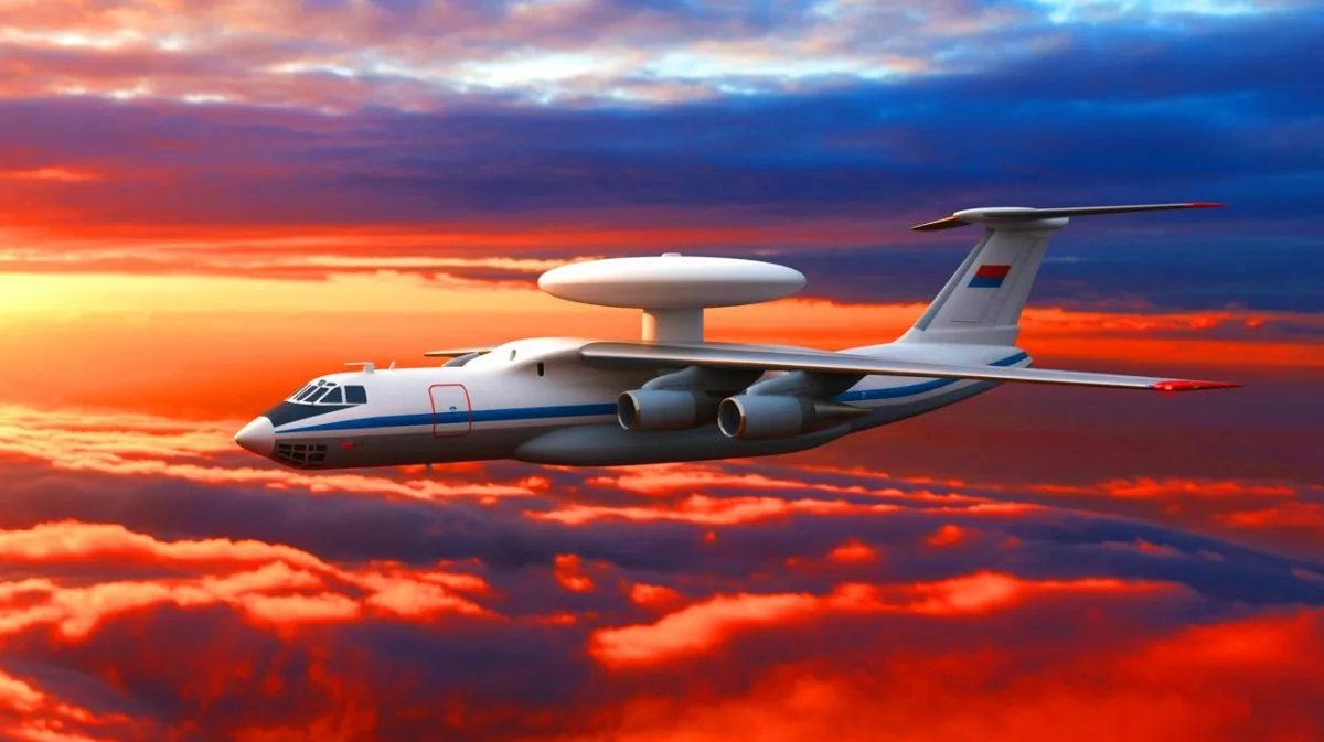 Illustration von einem nordkoreanischen Überwachungsflugzeug basierend auf dem russischen Modell Il-76.