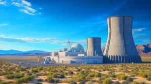 Illustration von der geplanten Entwicklung eines Natriumreaktors in Utah durch Terrapower.