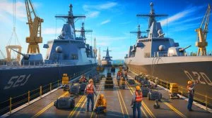 Illustration von der strategischen Herausforderung der US-Navy angesichts der maritimen Stärke Chinas.