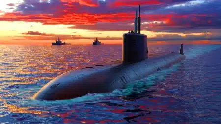 Illustration de la possible acquisition par la Corée du Nord de technologie de sous-marins nucléaires russes.