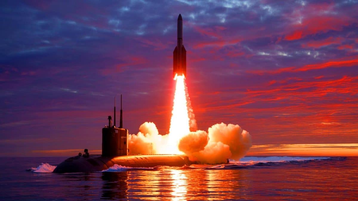 Illustration de l'essai non confirmé d'un missile Trident II D5 au-dessus de Porto Rico.