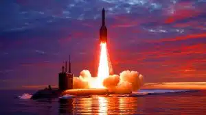 Illustration de l'essai non confirmé d'un missile Trident II D5 au-dessus de Porto Rico.