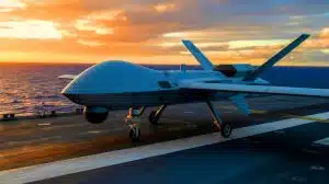 Illustration de la présentation du drone furtif GJ-11 lors du défilé militaire en Chine.