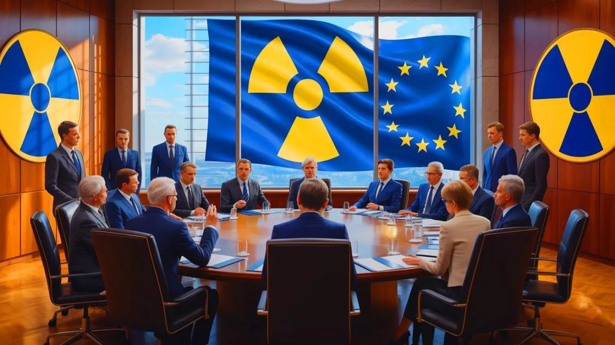Illustration de l'idée d'une force de dissuasion nucléaire propre à l'Europe face aux tensions avec la Russie.
