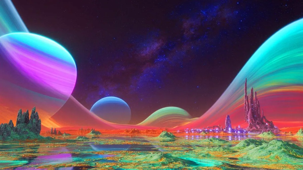 Illustration of an alien civilization located 33,000 light-years away.