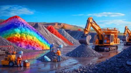 Illustration of critical minerals being recovered from U.S. mine waste streams.