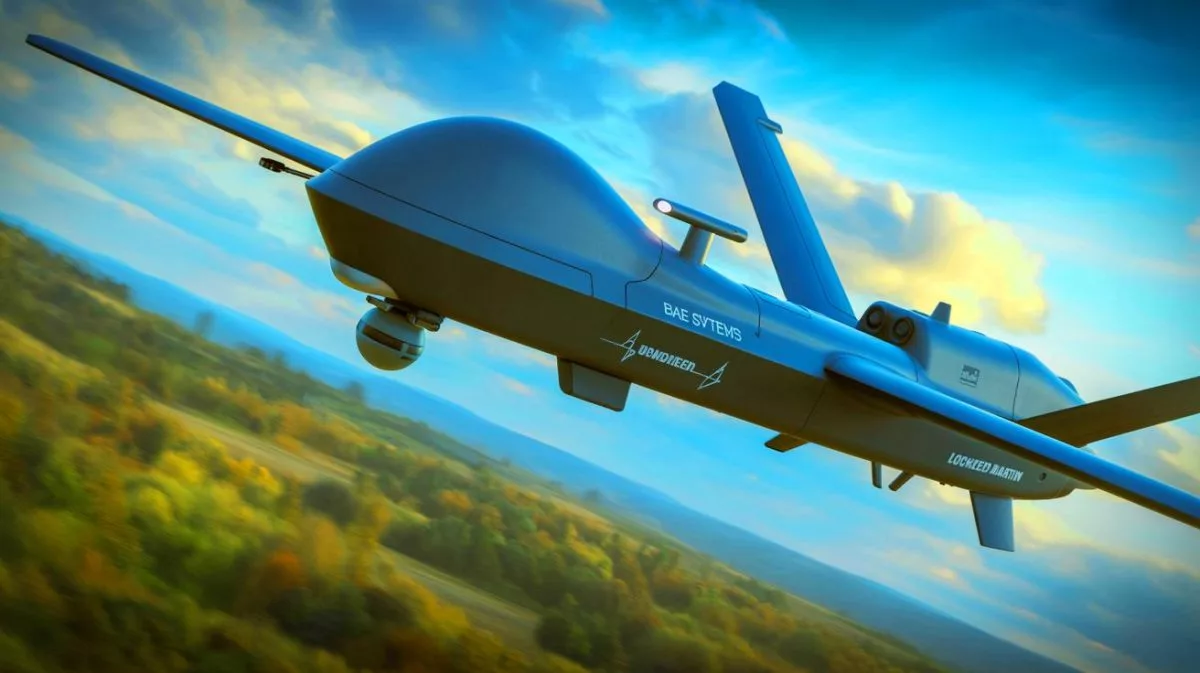Illustration de la collaboration entre BAE Systems et Lockheed Martin pour le développement d'un drone innovant.