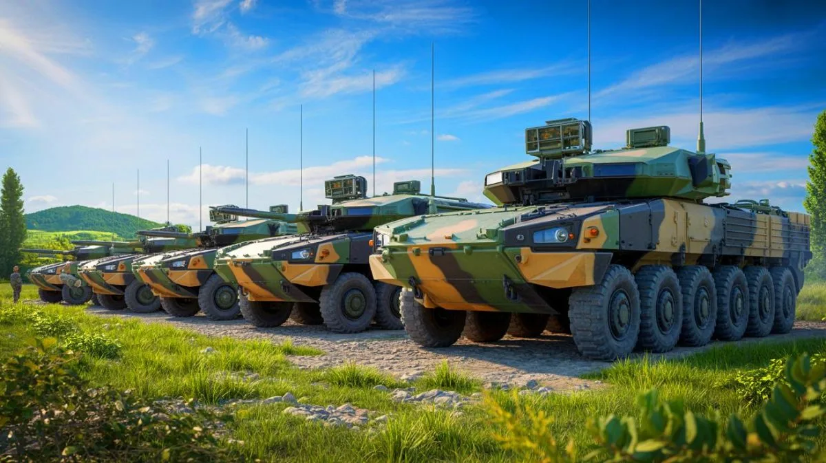 Illustration de la commande historique de véhicules de combat CV90 par plusieurs nations européennes.