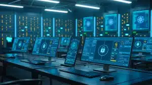 Illustration of MI6's Silent Courier portal on the dark web for secure informant recruitment.