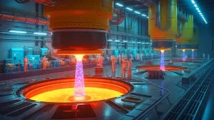 Illustration de la transformation des déchets nucléaires en tritium pour les réacteurs de fusion.
