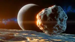 Illustration de l'astéroïde 2024 YR4 et des stratégies envisagées pour éviter son impact avec la Lune.