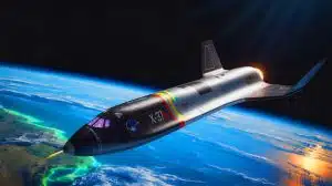 Illustration de l'avion spatial X-37B de la Space Force américaine lors de sa mission orbitale.