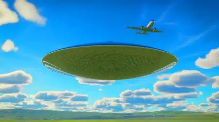 « C’est un vaisseau extraterrestre géant » : cette photo qui fait le buzz depuis Washington cache en réalité deux champs du Colorado Illustration de l'objet disciforme controversé présenté par Luis Elizondo lors d'une réunion sur les phénomènes aériens non identifiés.
