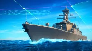 Illustration de la démonstration réussie du radar AN/SPY-6(V)4 de Raytheon en environnement maritime.