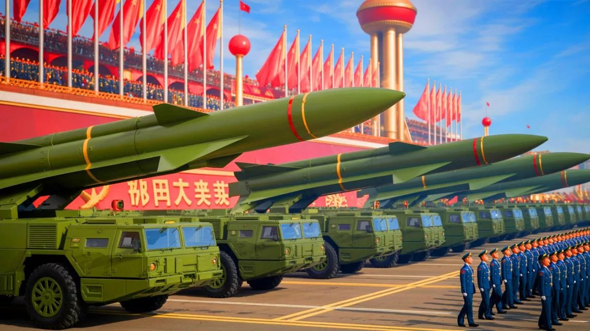 Illustration de missiles hypersoniques chinois lors de la parade militaire de la Journée de la Victoire à Pékin.