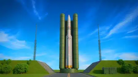 Illustration of China's DF-5 Intercontinental Ballistic Missile with Nuclear Capabilities.